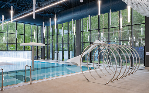 Переливной бассейн с аттракционами 23*6,1 м.